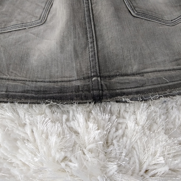 Black Orchard Juniors 27 Distresses Studded un-hemmed Blackish Mini Skirt New - Picture 4 of 8